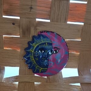 SUN/MOON CLAY PAINTED MAGNET FROM MEXICO